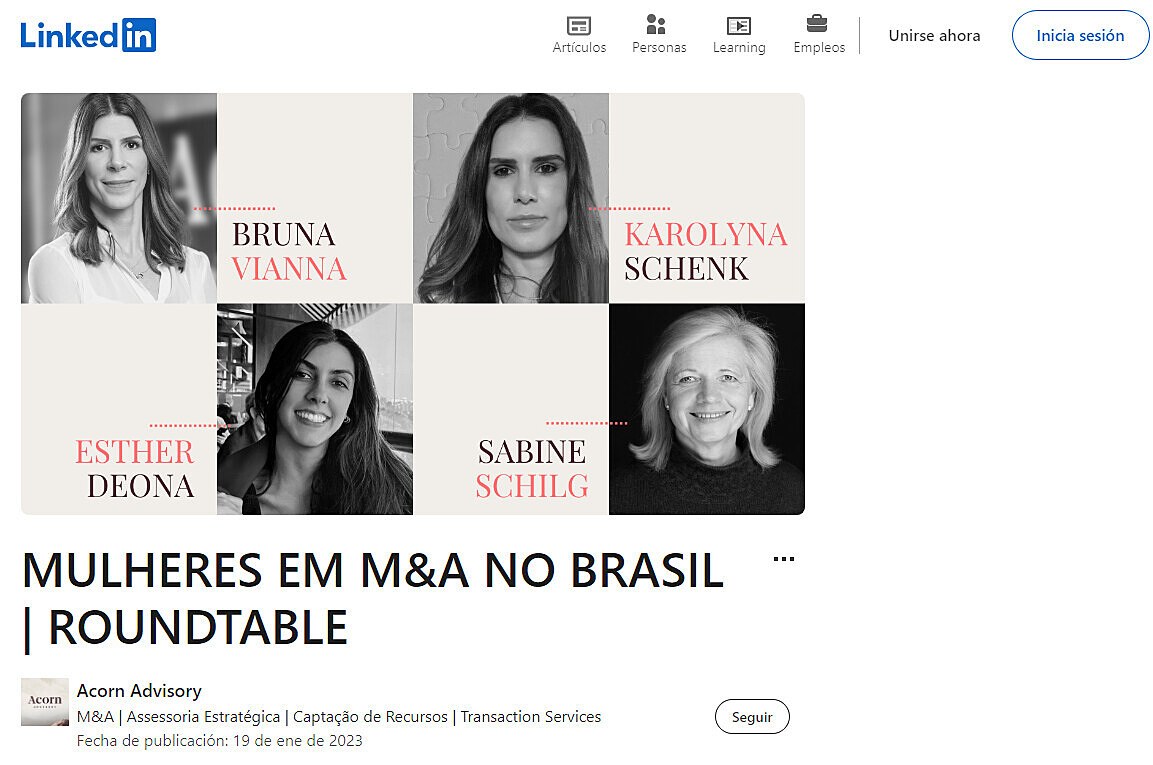Mulheres em M&A no Brasil| Roundtable